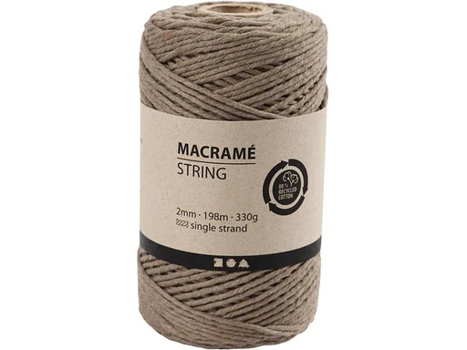 [90053143 1140344] Creativ Company Baumwollgarn Makramé 330 g, Hellbraun