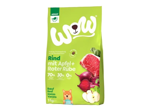 [90331201 1661028] WOW Trockenfutter Minis Adult Rind, 1 kg