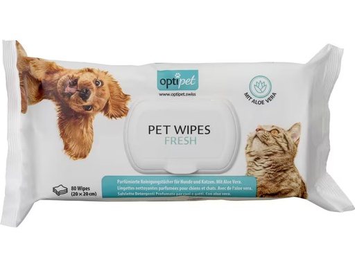 [90331340 1657672] OptiPet Pflegetücher Pet Wipes, 80 Stück
