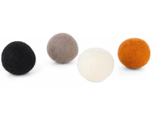 [90331386 1650627] District 70 Katzen-Spielzeug Glow Felt Ball Toys, 35 mm, 4 Stück