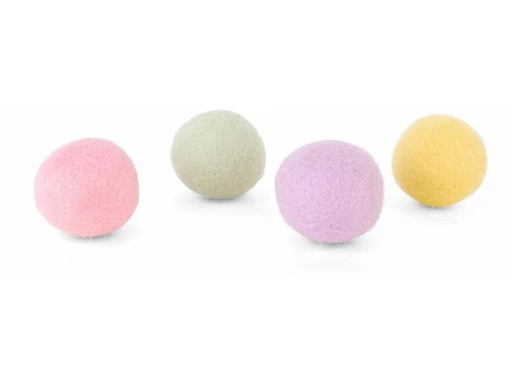 [90331459 1650626] District 70 Katzen-Spielzeug Glow Felt Ball Toys, 35 mm, 4 Stück