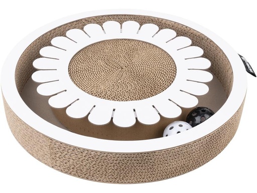 [90331508 1650630] District 70 Katzen-Spielzeug Spielboard Bloom White, 32 x 32 x 6 cm