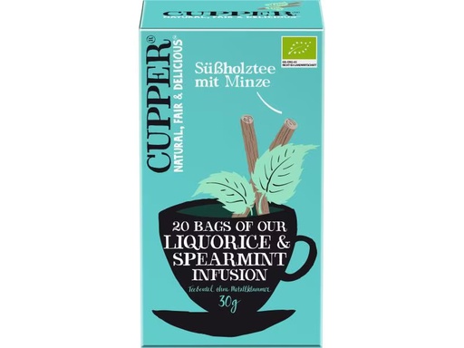 [90331713 931258] Cupper Teebeutel Bio Süssholztee mit Minze 20 Stück