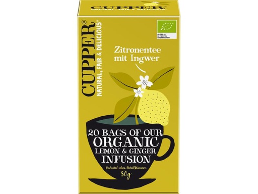 [90331731 931246] Cupper Teebeutel Bio  Zitronentee mit Ingwer 20 x 2.5 g