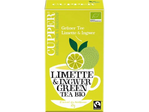 [90331829 931252] Cupper Teebeutel Bio Limette und Ingwer 20 Stück