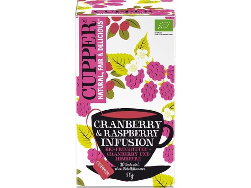 [90331871 931247] Cupper Teebeutel Bio Cranberry Raspberry 20 Stück