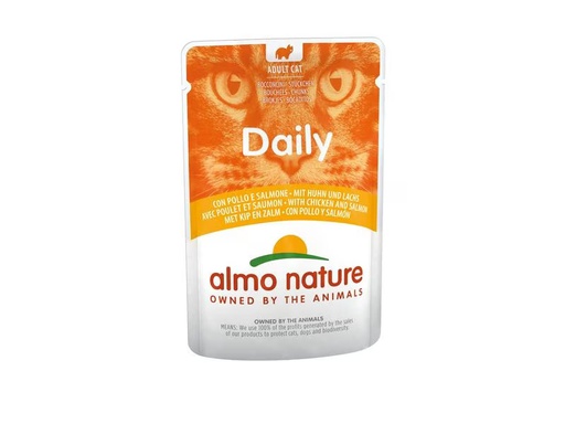 [90331978 1627338] Almo Nature Nassfutter Daily Cat mit Huhn und Lachs 70 g