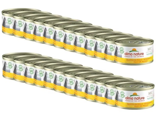 [90332058 1627395] Almo Nature Nassfutter HFC Natural Hühnerfilet, 24 x 70 g