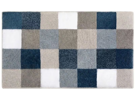 [90332362 1665879] Kleine Wolke Badteppich Caro 70 x 120 cm, Marineblau/Blau/Grau/Weiss
