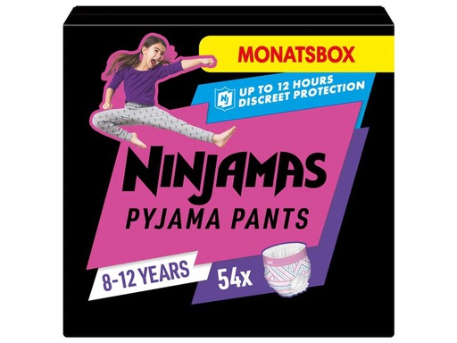 [90332515 1668063] Pampers Nachtwindeln Ninjamas Mädchen 8-12 Jahre, 54 Stk.