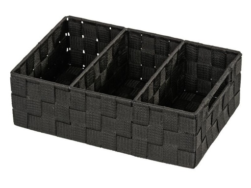 [90053401 745222] Wenko Aufbewahrungskorb Adria 32 x 21 x 10 cm, Schwarz