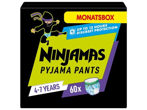 [90332774 1668060] Pampers Nachtwindeln Ninjamas Jungs 4-7 Jahre, 60 Stk.