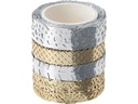 Folia Washi Tape Spitzenbordüre, 4 Stück