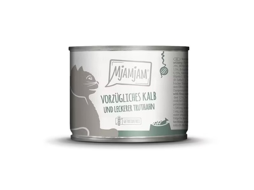 [90332933 1661757] Mjamjam Nassfutter Dose Kalb &amp; Truthahn, 200 g