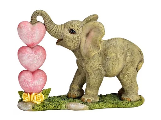 [90332942 1659680] G. Wurm Dekofigur Elefant mit Herz 14 x 11 x 7 cm, Grau