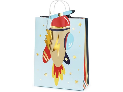 [90332947 1665228] Partydeco Geschenktasche Flugzeug 10 x 24 x 35.5 cm, Mehrfarbig