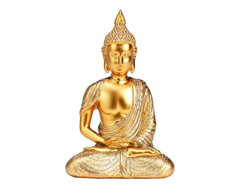 [90333002 1659681] G. Wurm Dekofigur Buddha mit Glitter Gold