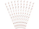 Partydeco Strohhalm Herzen 10 Stück, Rosegold/Weiss