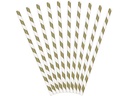 Partydeco Strohhalm 19.5 cm, 10 Stück, Gold/Weiss