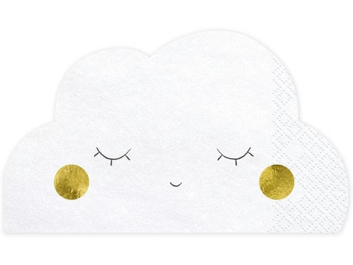 [90333121 1665242] Partydeco Papierservietten Wolke 16 x 9.5 cm, 20 Stück
