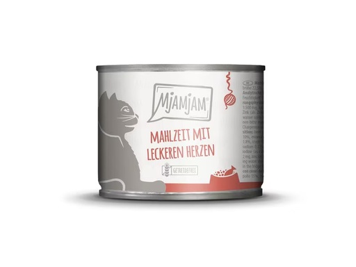 [90333160 1661754] Mjamjam Nassfutter Dose Mahlzeit mit Herzen, 200 g