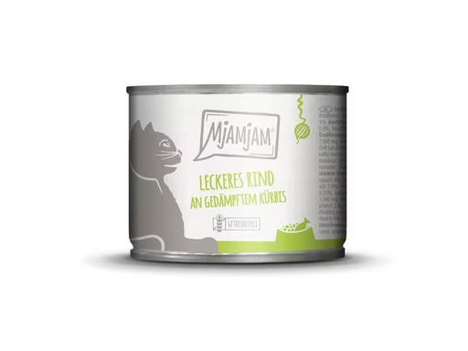[90333185 1661755] Mjamjam Nassfutter Dose Rind &amp; Kürbis, 200 g