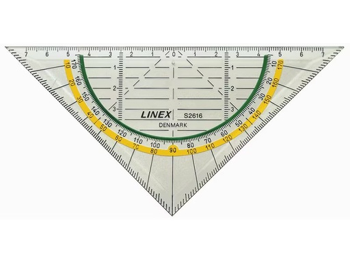 [90333310 1664974] Linex Geodreieck mit integriertem Winkelmesser