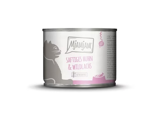 [90333339 1661767] Mjamjam Nassfutter Dose Huhn &amp; Wildlachs, 200 g