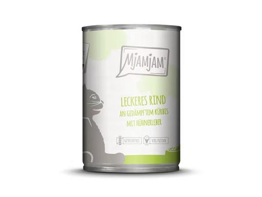 [90333401 1661760] Mjamjam Nassfutter Dose Rind &amp; Kürbis, 400 g