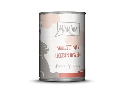 [90333406 1661759] Mjamjam Nassfutter Dose Mahlzeit mit Herzen, 400 g