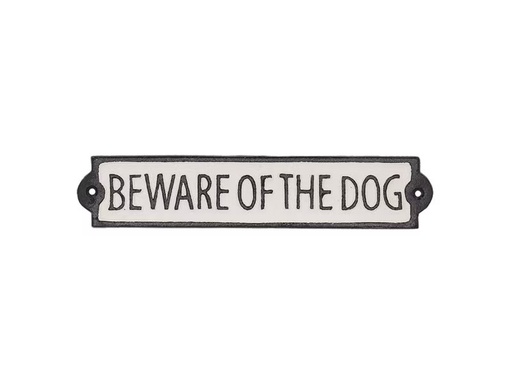 [90333435 1660172] Esschert Design Wandschild Beware of the dog 25.8 cm, Schwarz/Weiss