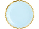 Partydeco Einwegteller Blau, 18 cm, 6 Stück