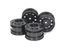 Tamiya Felgen Racing Truck Set, Vorne & Hinten, Schwarz, 1:14
