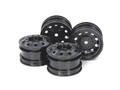 [90333603 1671743] Tamiya Felgen Racing Truck Set, Vorne &amp; Hinten, Schwarz, 1:14