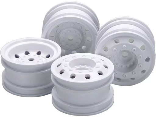 [90333697 1671741] Tamiya Felgen Racing Truck Set, Vorne &amp; Hinten, Weiss, 1:14