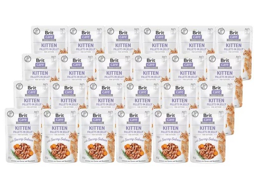 [90333742 1585543] Brit Nassfutter Care Fillets Gelée Kitten Lachs, 24 x 85 g
