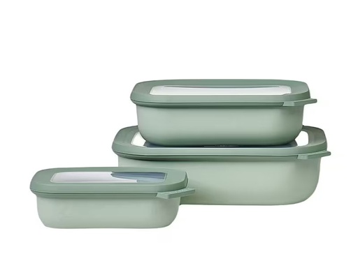 [90333762 1667333] MEPAL Multischüssel-Set Cirqula rechteckig 3.5 l, Olivgrün