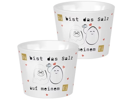 [90333957 1578930] Sheepworld Eierbecher Du bist das Salz Weiss