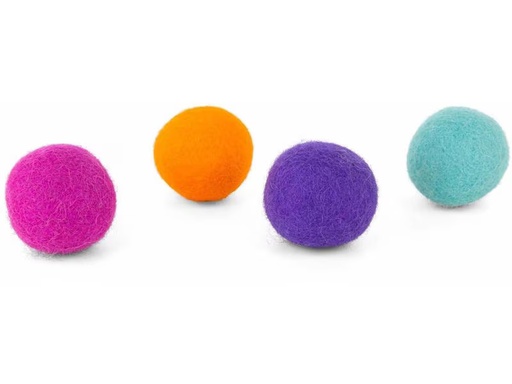 [90334125 1650625] District 70 Katzen-Spielzeug Glow Felt Ball Toys, 35 mm, 4 Stück