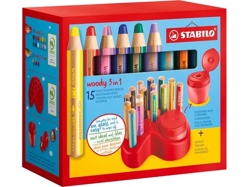 [90334135 1672825] STABILO Farbstifte woody 3 in 1 15-teilig