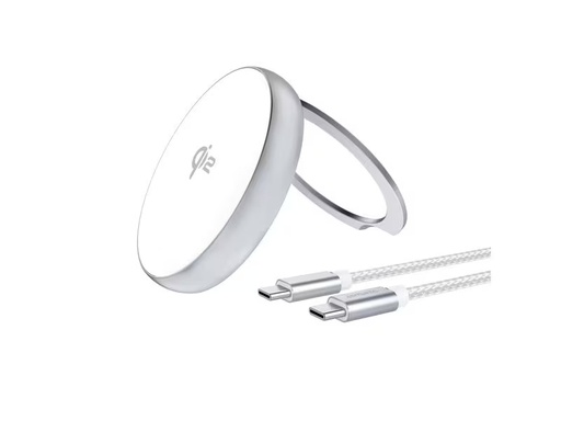 [90334224 1658883] 4smarts Wireless Charger Kickstand Qi2 Silber / Weiss