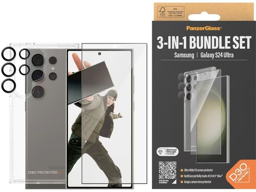 [90334268 1645756] Panzerglass 3-in-1 Bundle Galaxy S24 Ultra