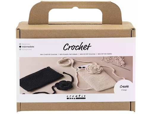 [90334595 1644319] Creativ Company Bastelset Häkeln Tasche mit Rose