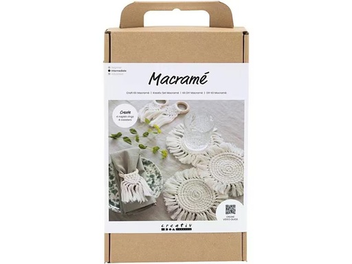 [90334794 1644306] Creativ Company Bastelset Macramé Tischdeko Creme