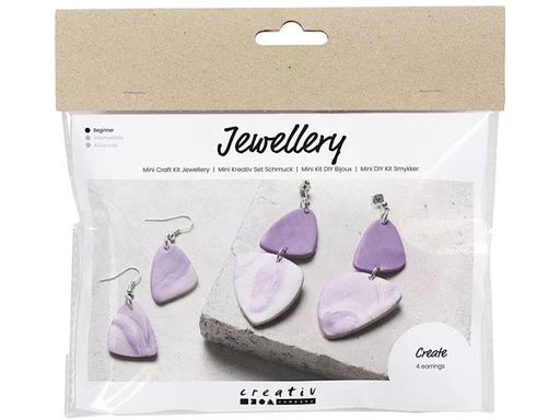 [90334920 1644299] Creativ Company Schmuck Bastelset Marmorierte Ohrringe Helllila
