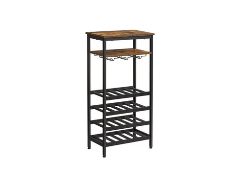 [90334949 1668529] VASAGLE Weinregal 32 cm x 50 cm, Braun/Schwarz