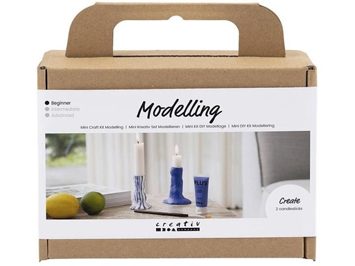 [90334960 1644282] Creativ Company Modellier-Set Kerzenhalter Ultramarinblau