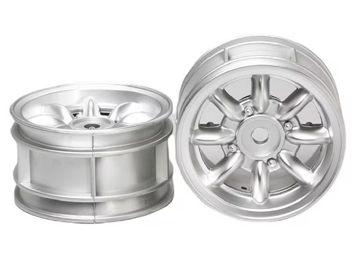 [90335146 1680067] Tamiya Felgen 8-Speichen, Chrom, 24 mm, M-Chassis 1:10, 2 Stück