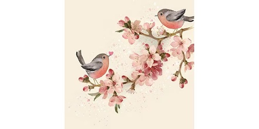 [90335349 1666056] Braun + Company Papierservietten Cherry Blossom Love 33 cm x 33 cm, 20 Stück