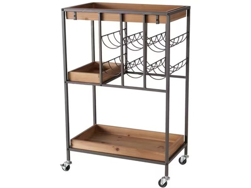 [90335382 1662950] Boltze Bartrolley Minola 78 x 30 x 50 cm, Nature/Schwarz